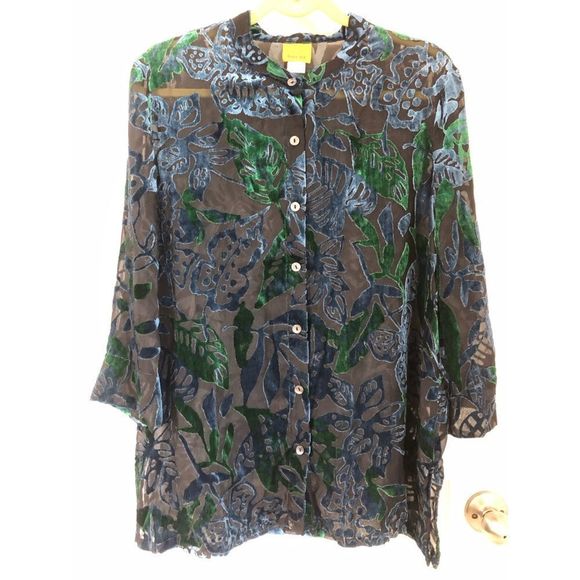 RUBY RD. CRUSHED VELVET TOP SZ 18 - Picture 2 of 5